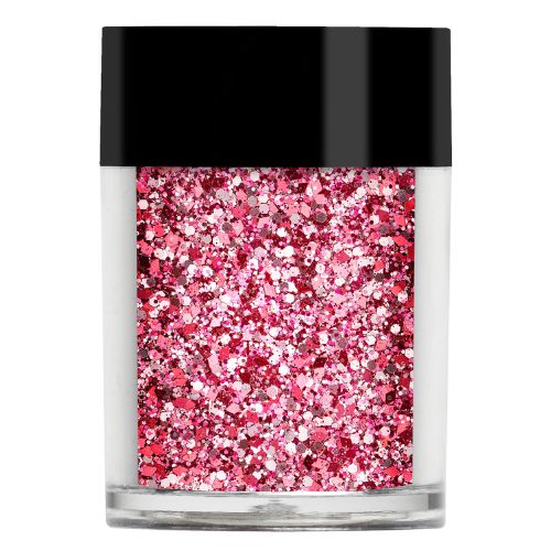 hexagonal pink nail glitter