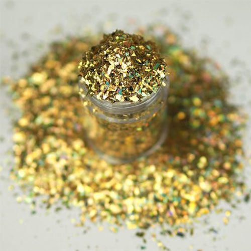 Gold Crushed Ice Holographic Nail Glitter