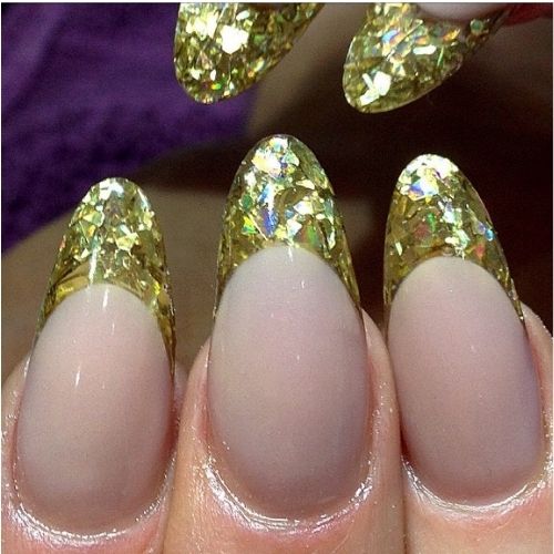 Gold Crushed Ice Holographic Nail Glitter