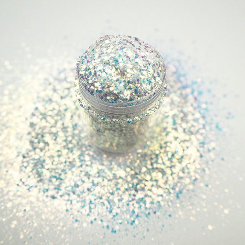 Golden White Multi Glitz Chunky Nail Glitter