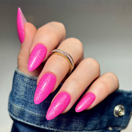 bubblegum pink glitter gel
