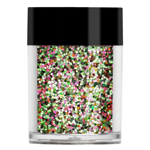 green pink nail glitter