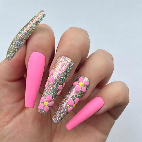 NEW METALLIC FLAKES NAIL ART