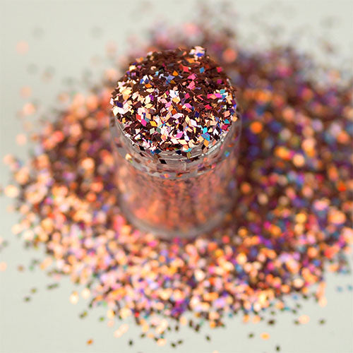 Rose Holographic Chunky Nail Glitter Diamonds