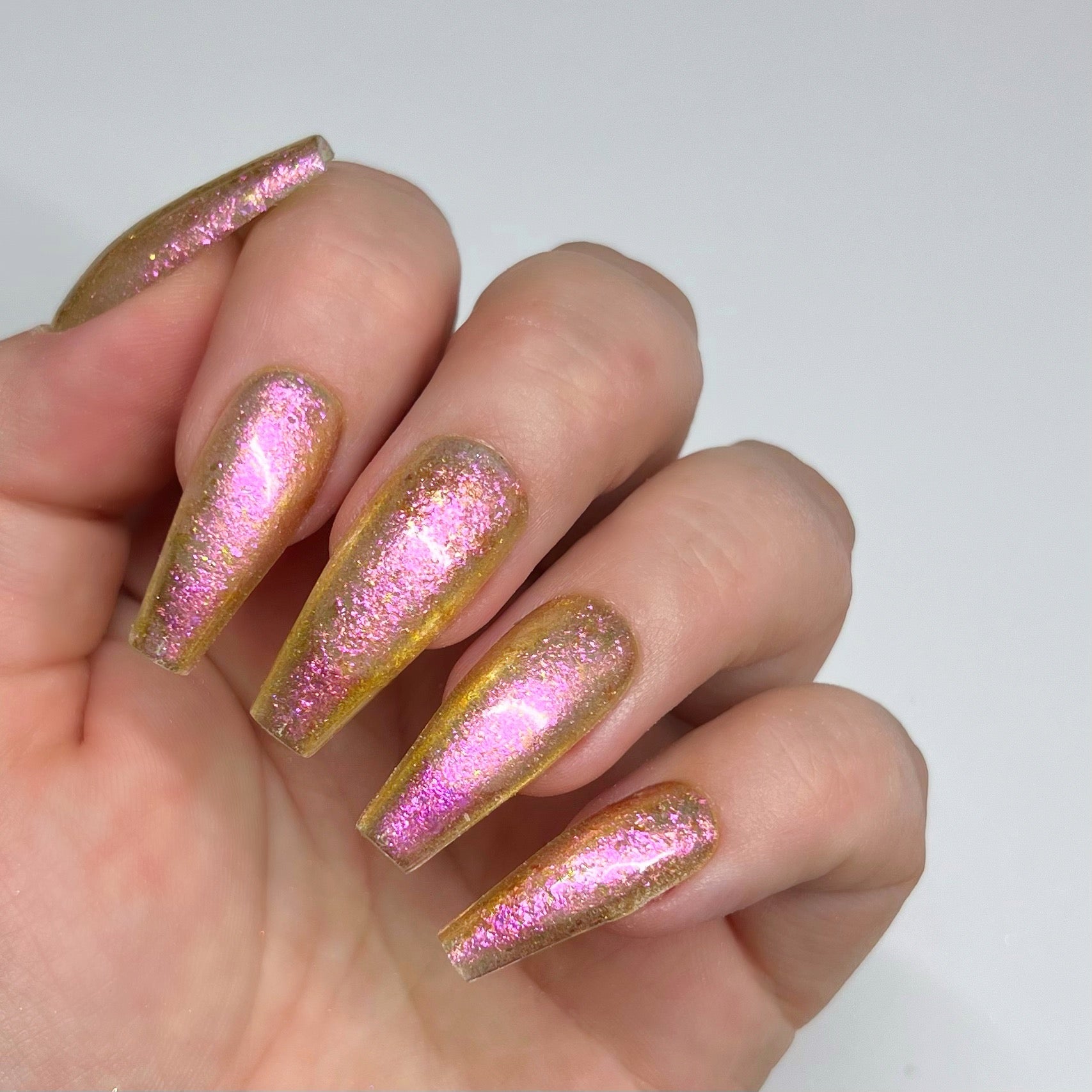 Metallic Pink Nail Flakes