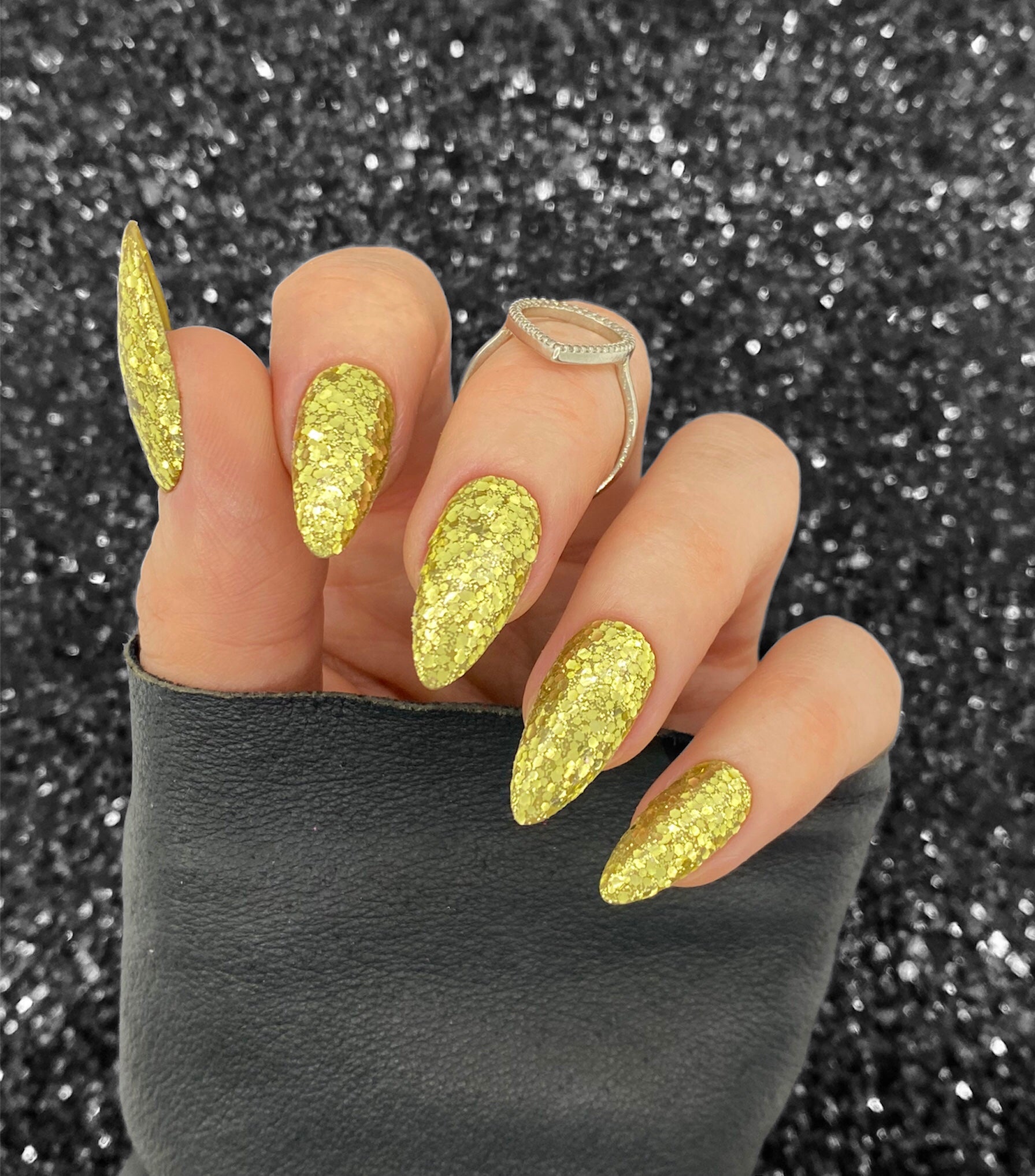 light gold multi nails