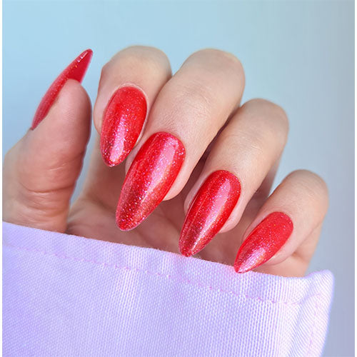 Cherry Red Glitter Gel Polish
