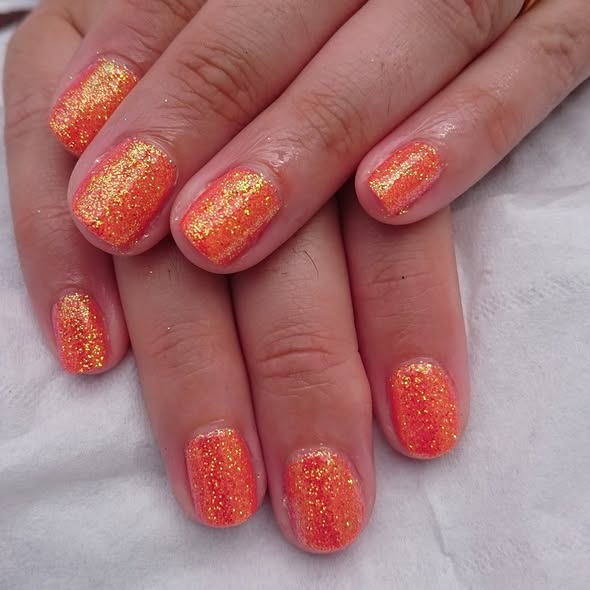 Coral Iridescent Nail Glitter