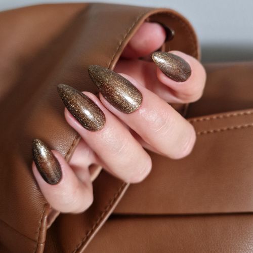 metallic brown gel polish