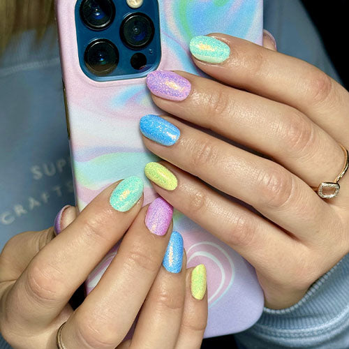 Golden White Iridescent Nail Glitter