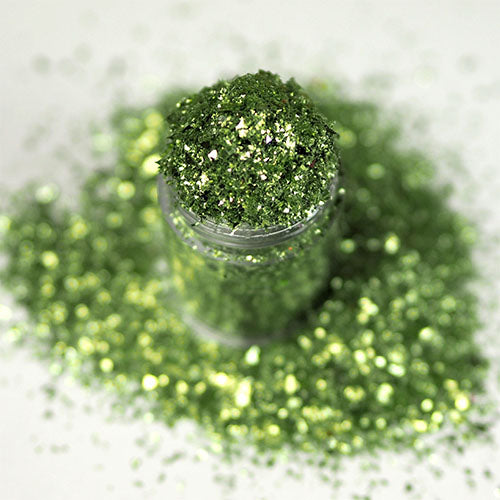 Green Irregular Nail Glitter Shapes