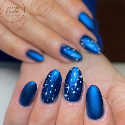 Blue Chrome Nail Powder