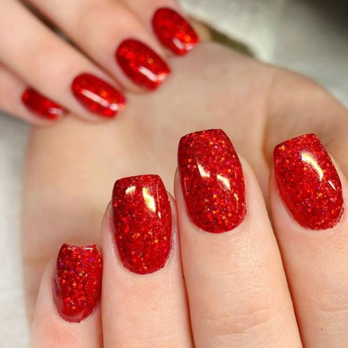 Deep Red Holographic Nail Glitter