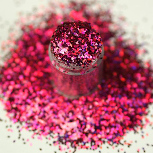 Hot Pink Holographic Chunky Nail Glitter Diamonds