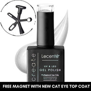 Silver Cat Eye Effect Top Coat with Free Magnet