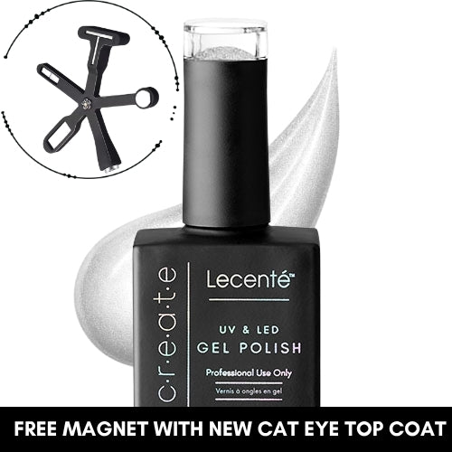 Silver Cat Eye Effect Top Coat with Free Magnet