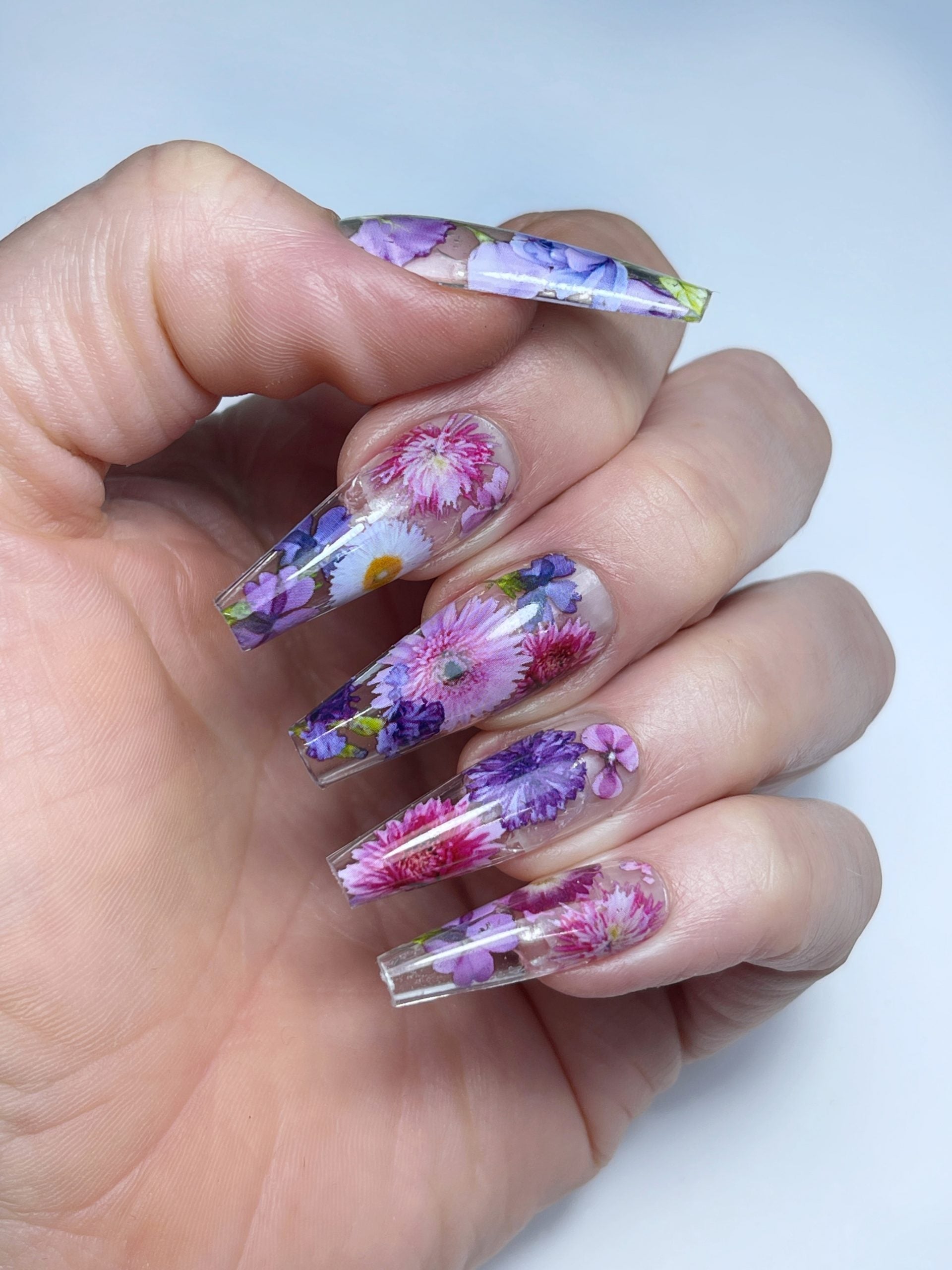 Lecenté Wildflower Purple Floral Nail Art Foil