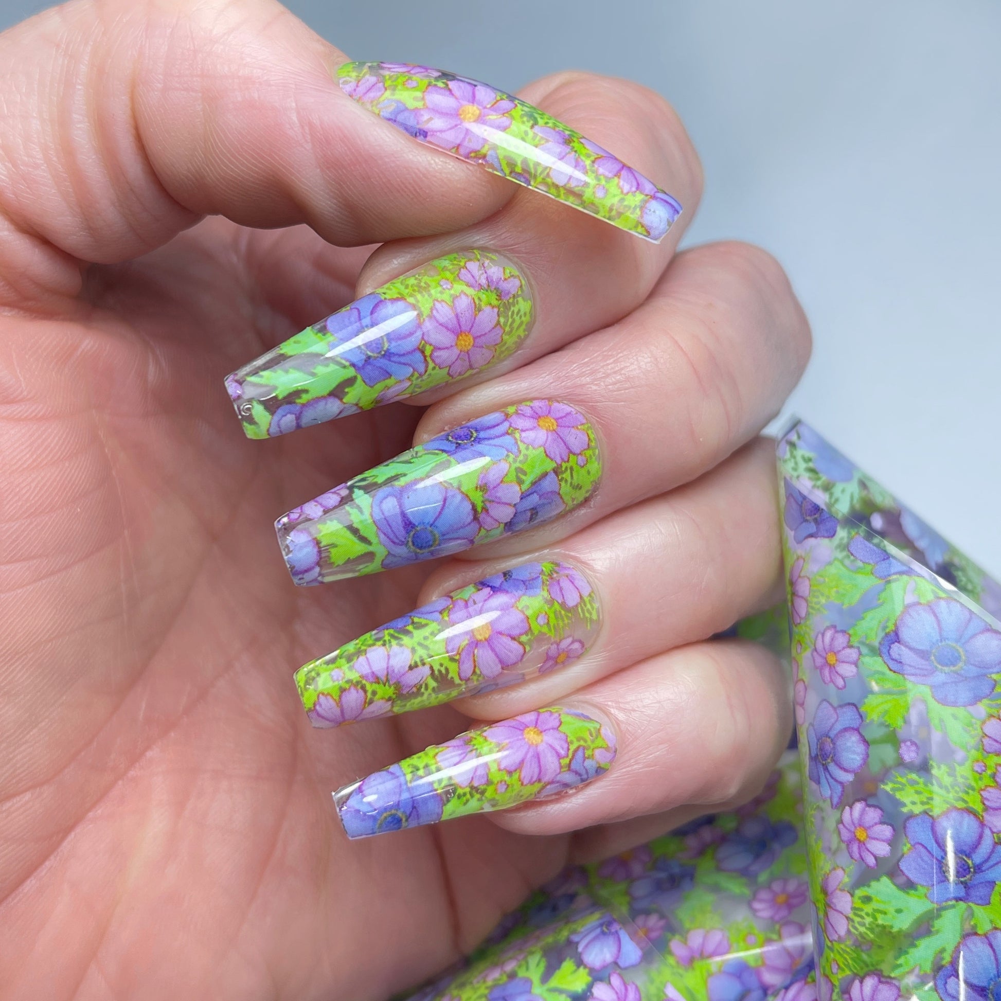 lilac flowers nail