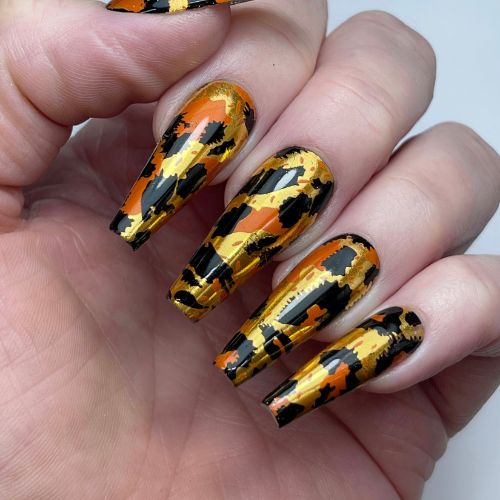 metallic leopard nail foil