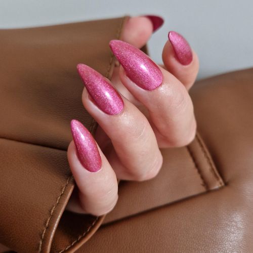 metallic pink gel polish