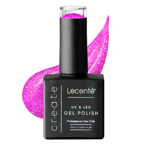magenta pink glitter gel polish