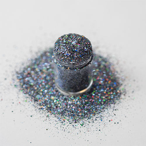 Pewter Holographic Multi Glitz Chunky Nail Glitter