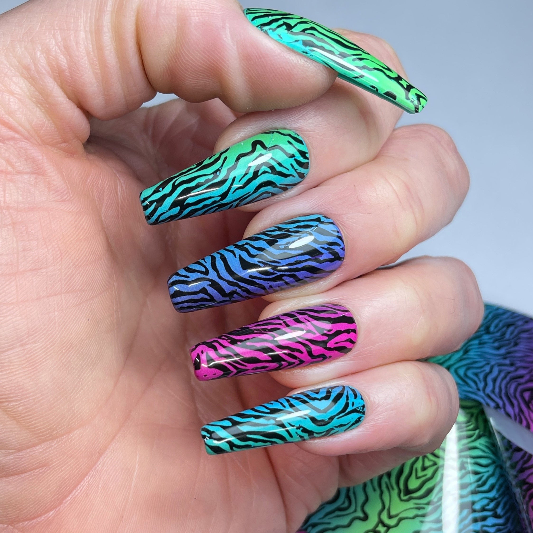 Rainbow tiger Nail Art Foil