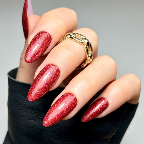 Red Cherry Glitter Gel Polish