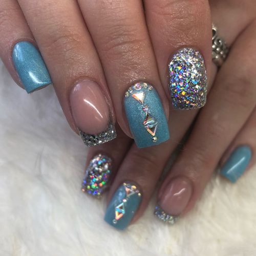 Silver Holographic Multi Glitz Chunky Nail Glitter