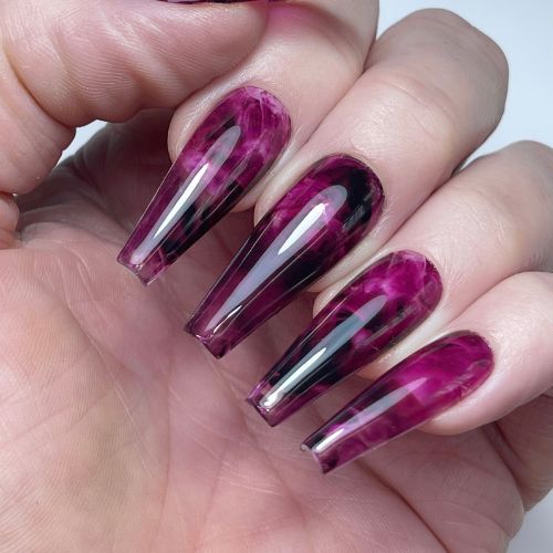 smoky purple nail foil