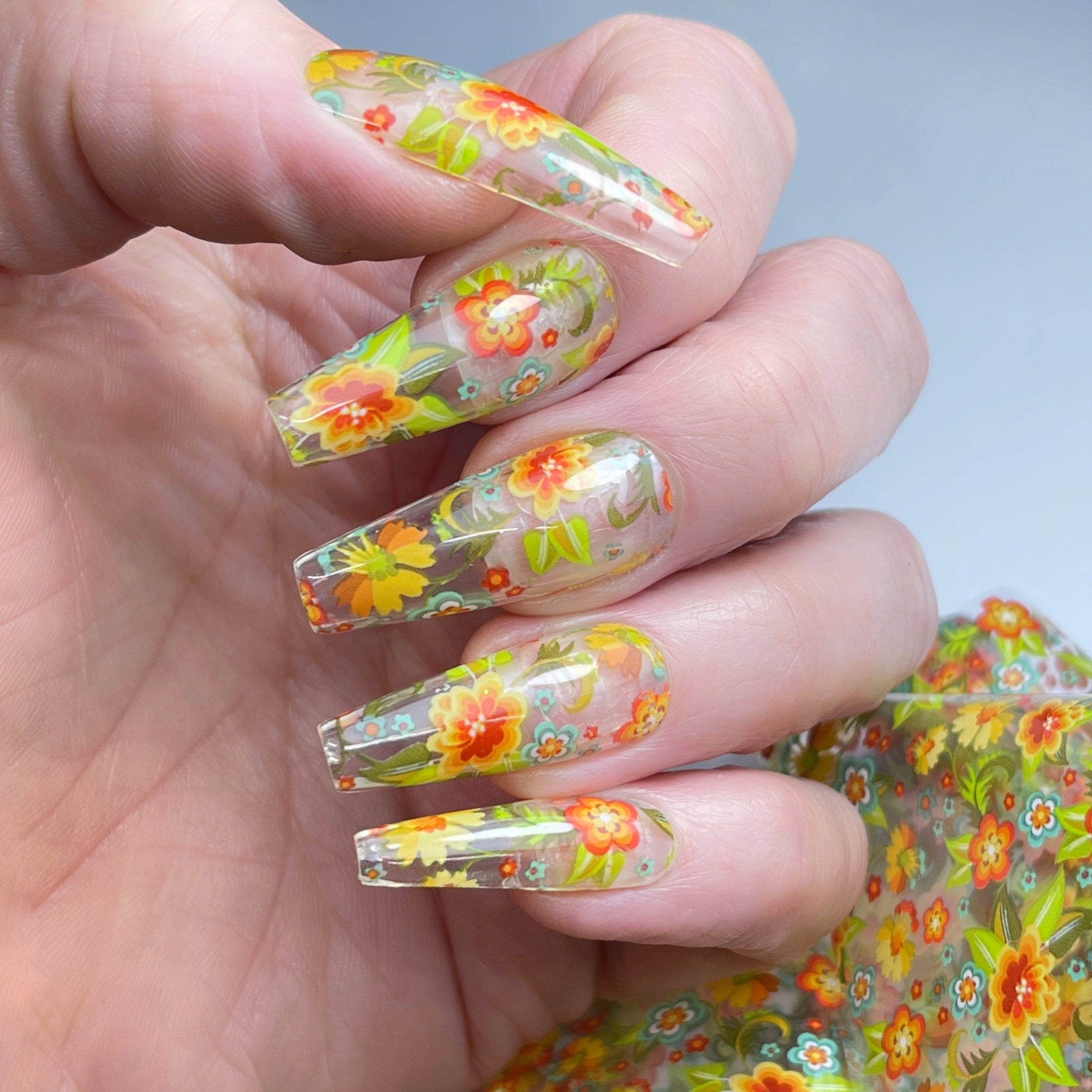 spring flowers nails
