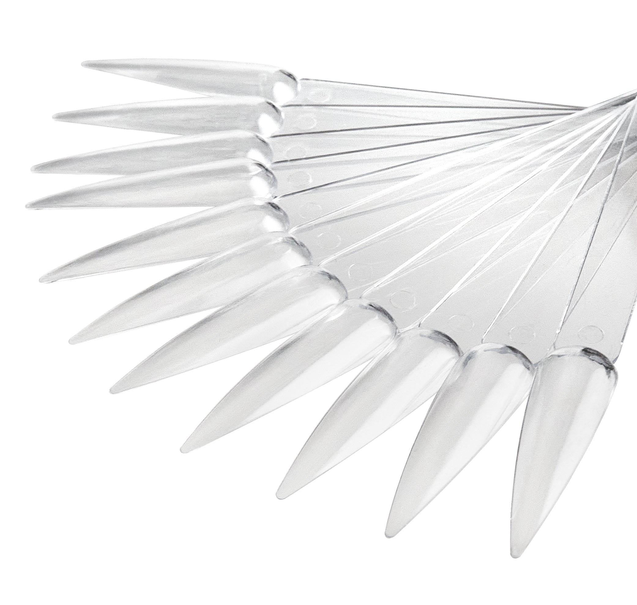 50 Clear Stiletto Nail Tips Display