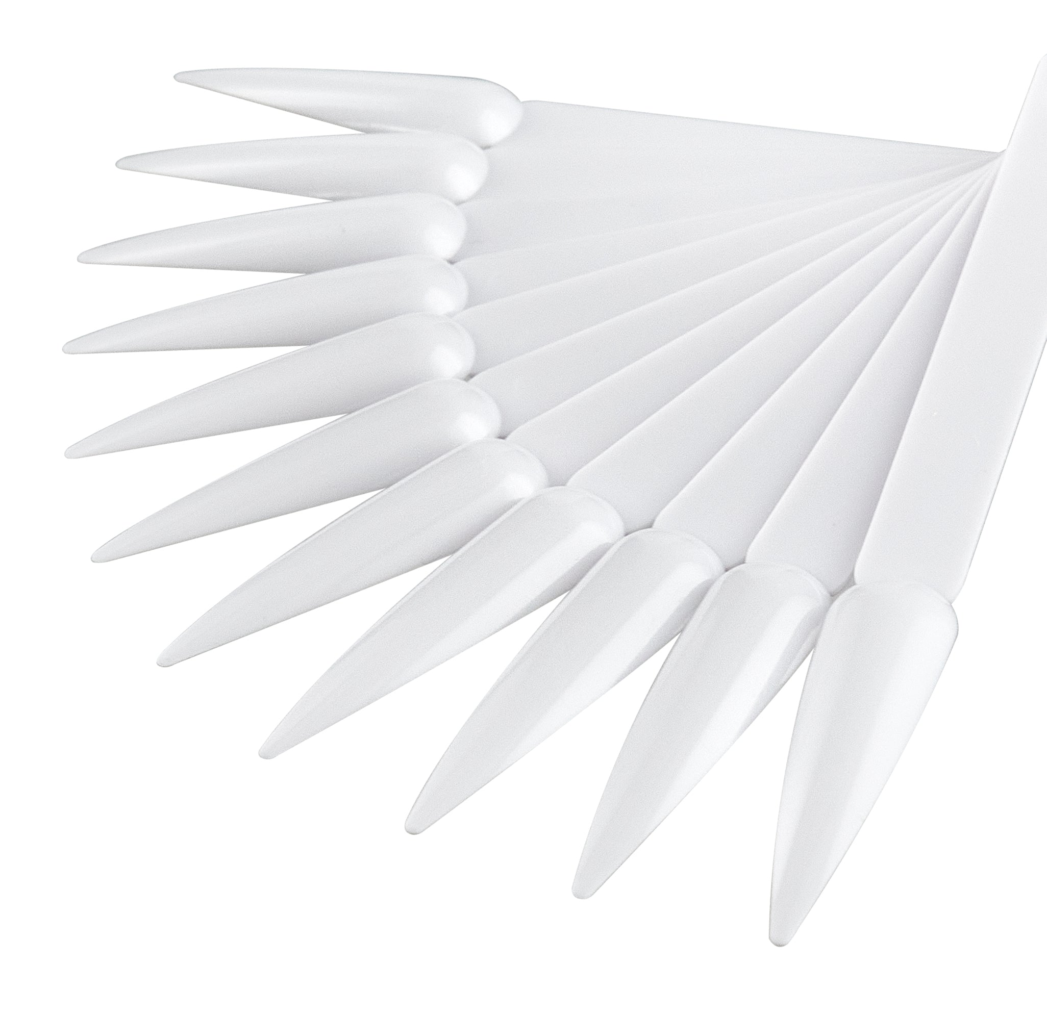50 White Stiletto Nail Tips Display