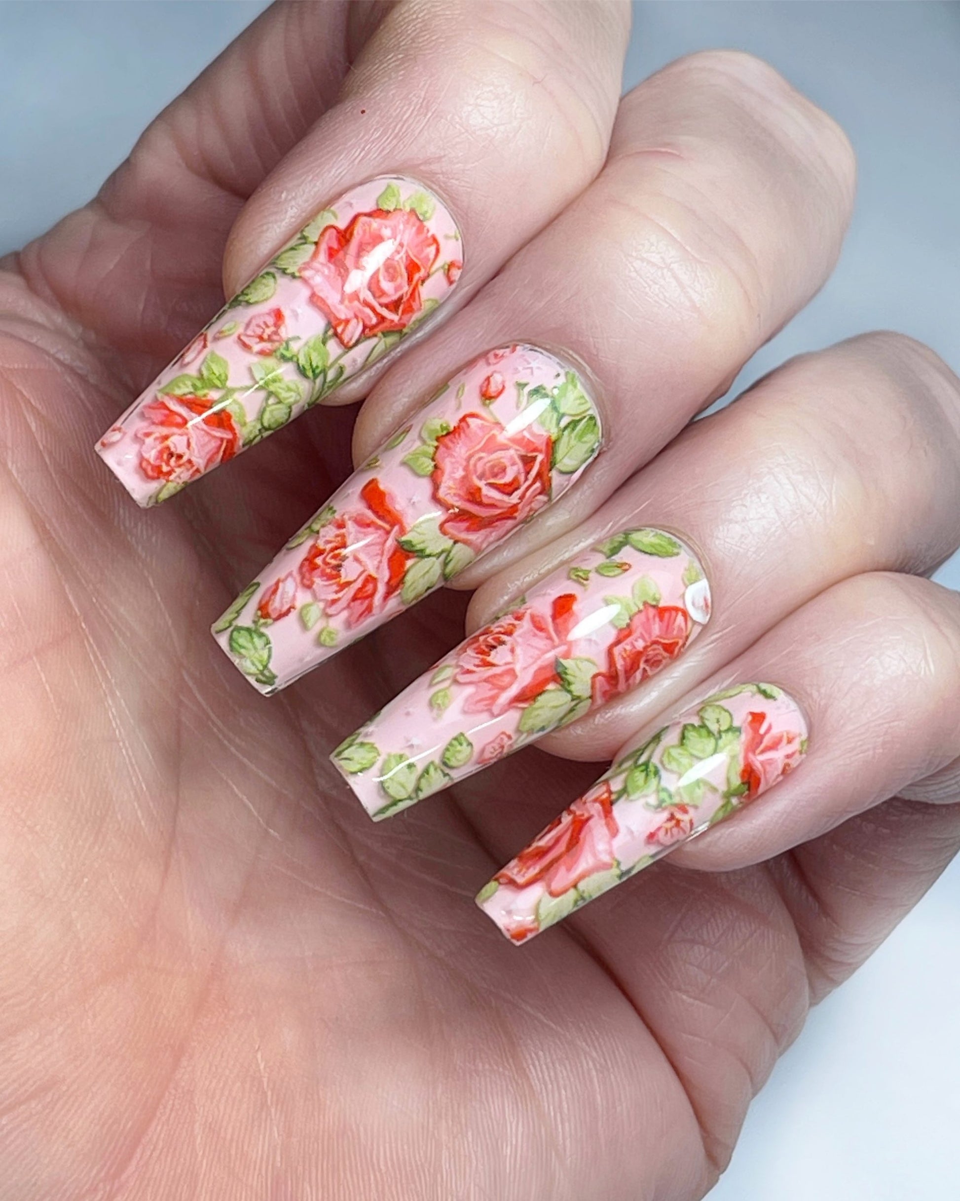 Lecenté Red Rose Nail Art Foil