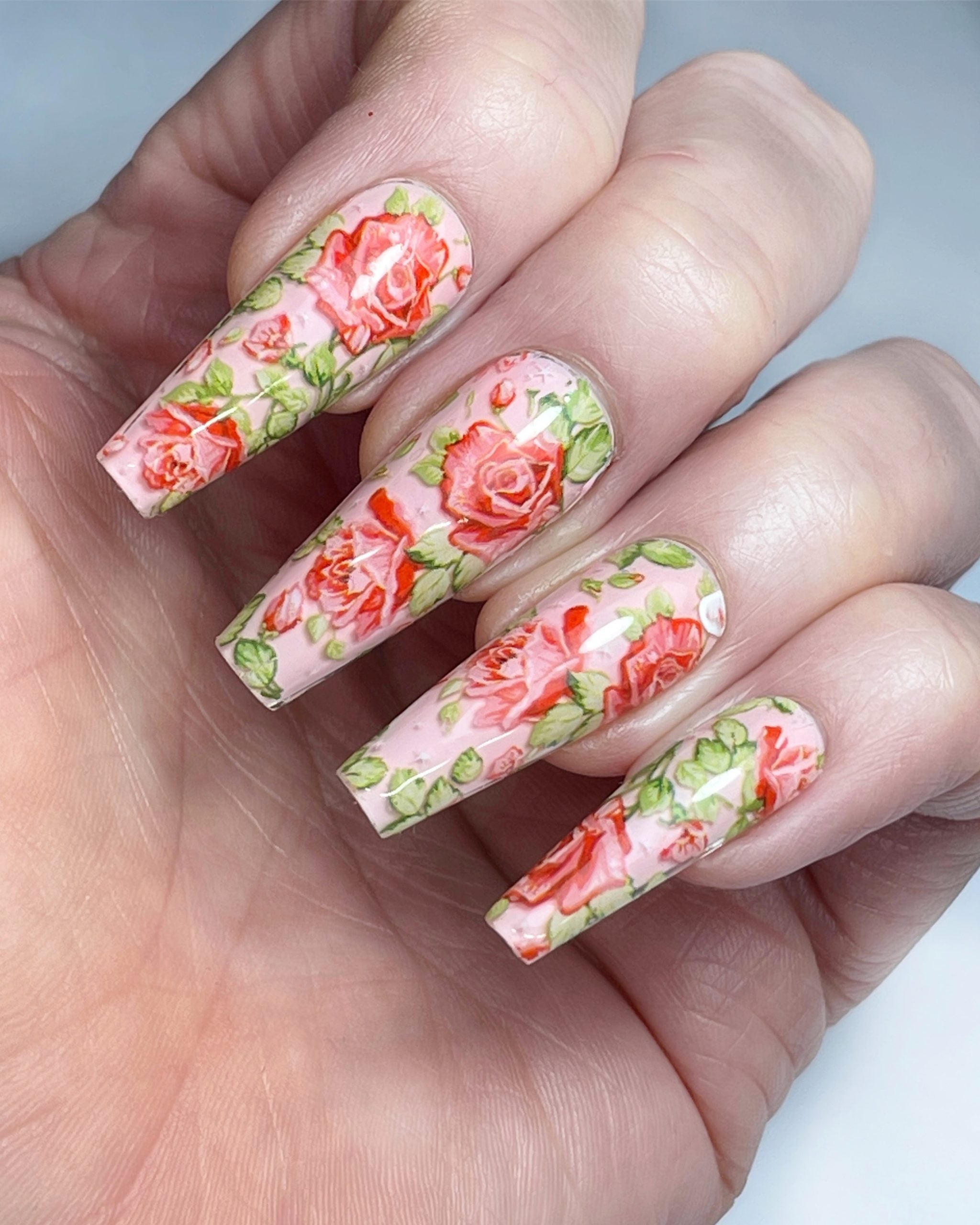Lecenté Red Rose Nail Art Foil