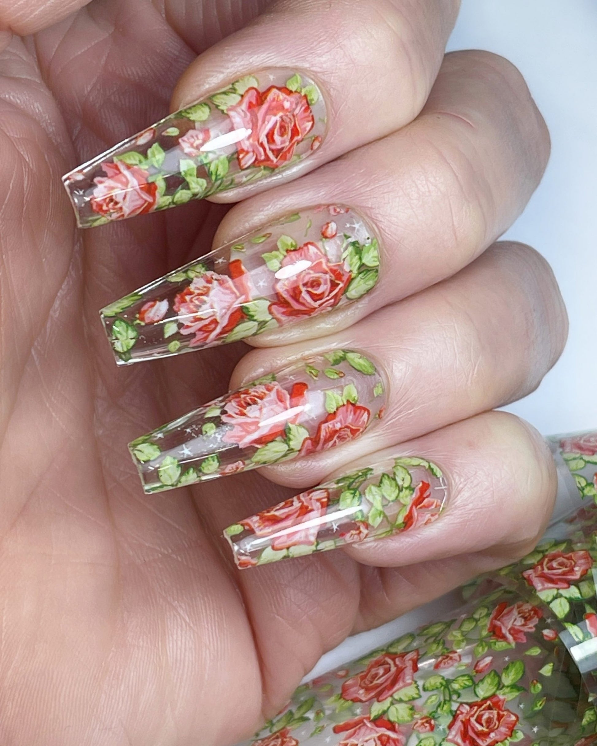 Lecenté Red Rose Nail Art Foil